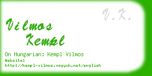 vilmos kempl business card